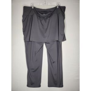 ZUDA women's cropped skirted leggings pant size 2X like‎ new Gray